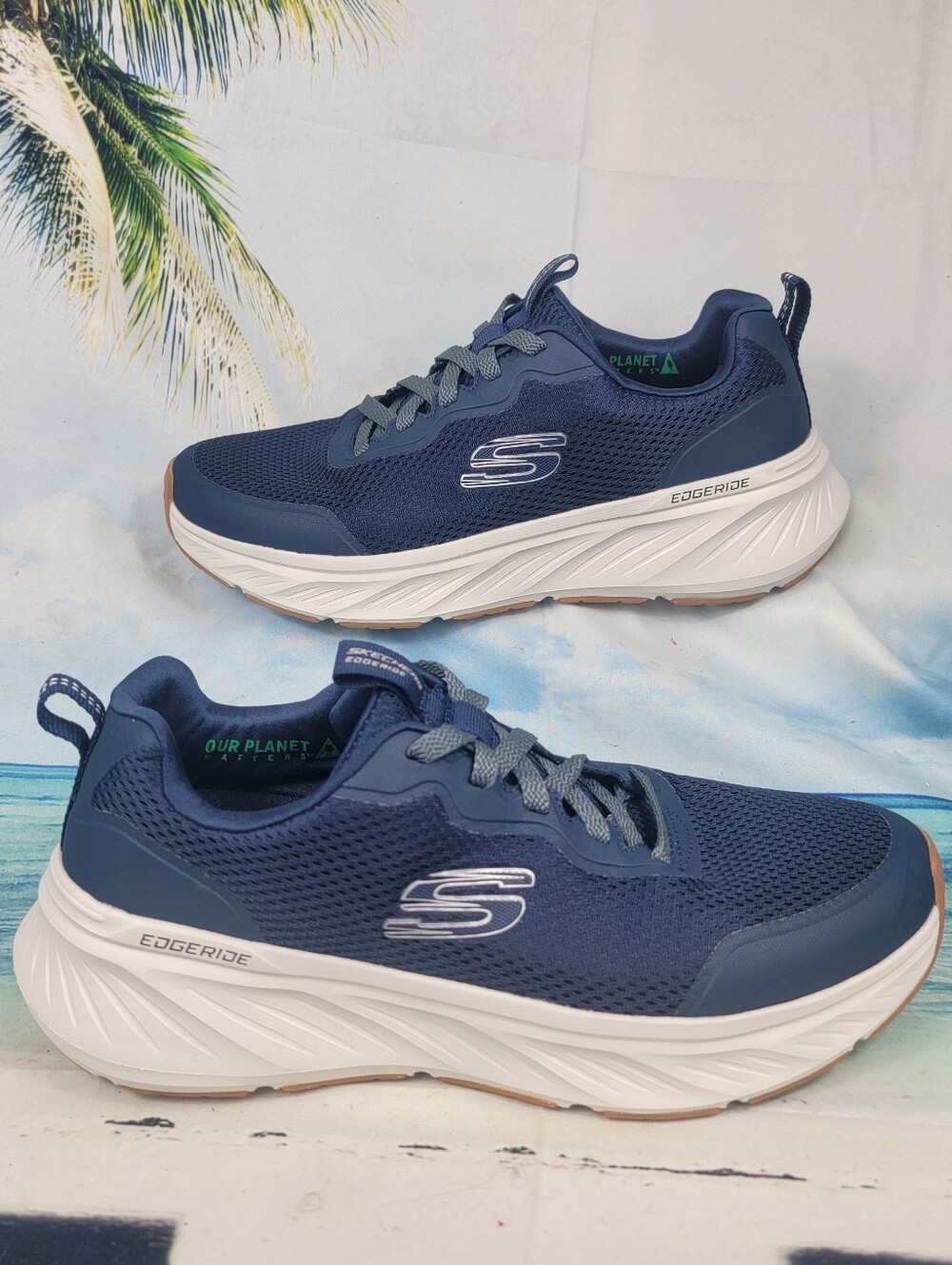 Skechers Edgeride  Navy Sneakers Relaxed Fit Memory Foam Mens 8.5